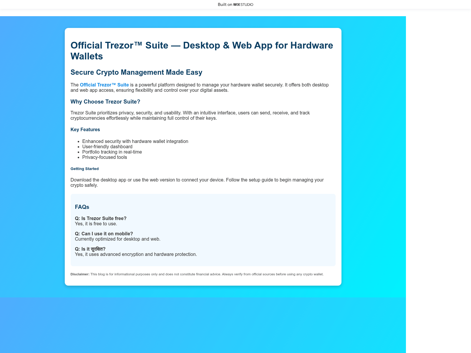 Screenshot of suitsapp-trexor.wixstudio.com