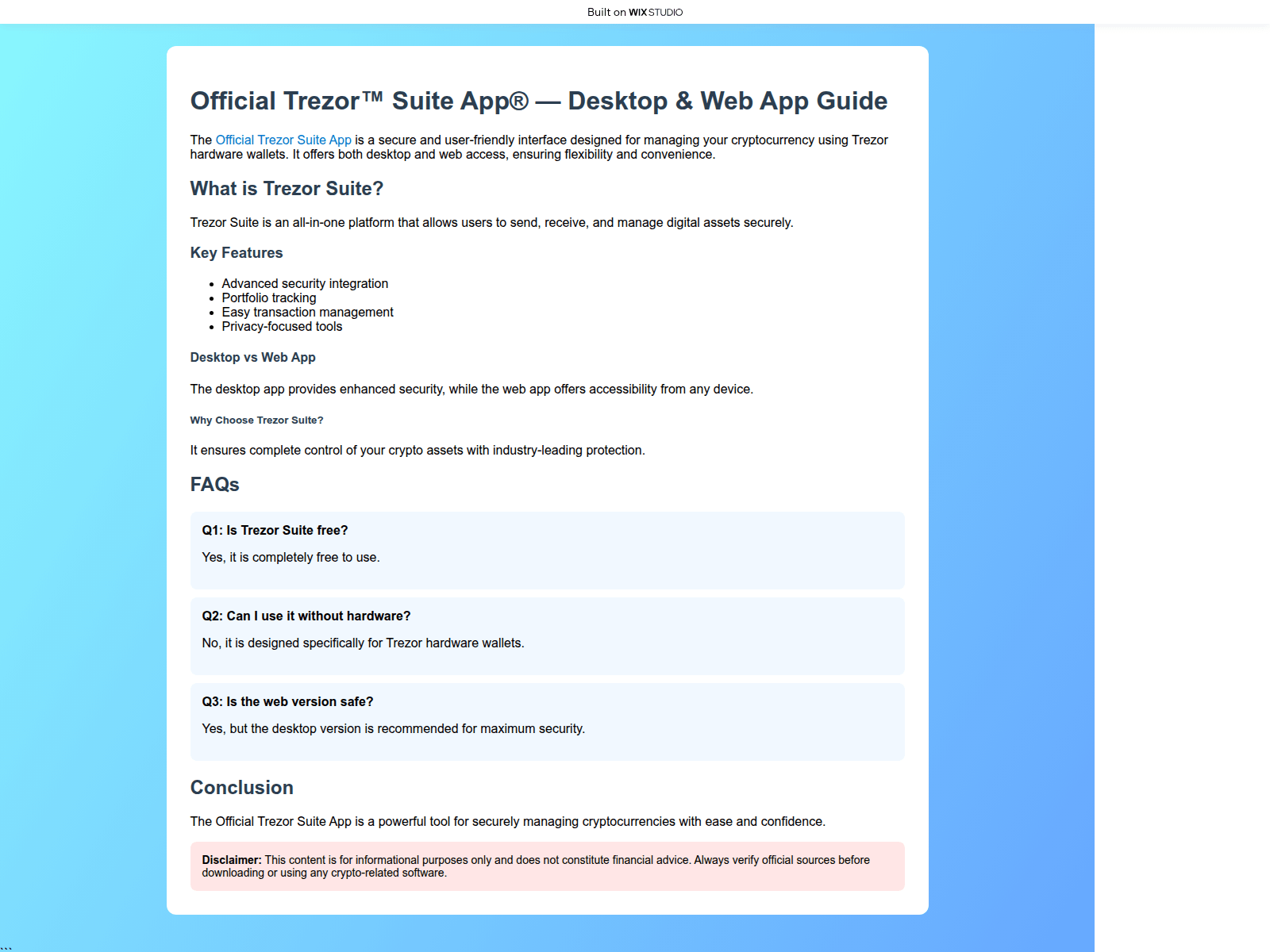 Screenshot of homesuite-started.wixstudio.com