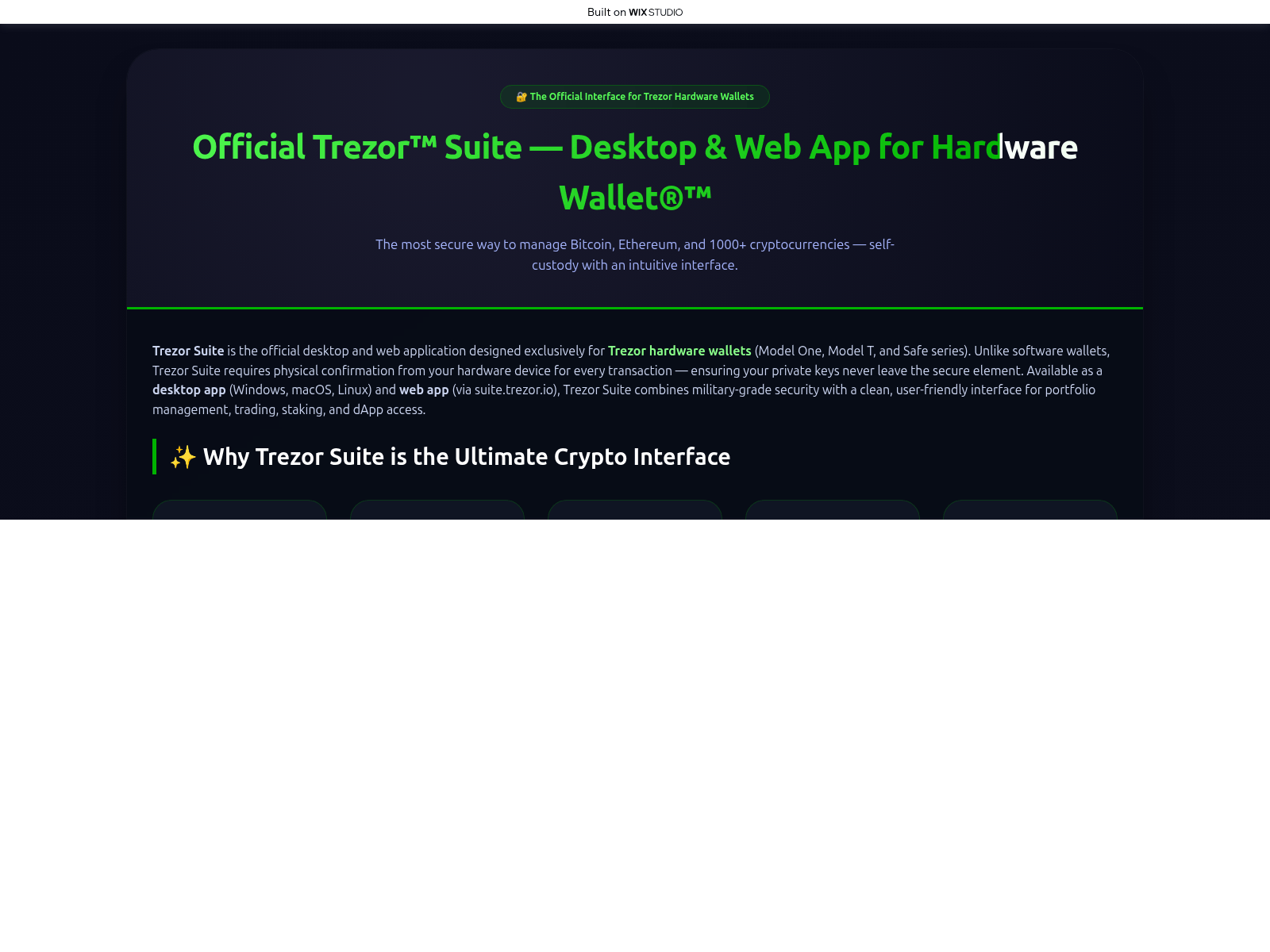 Screenshot of suiteapp-trexoz.wixstudio.com