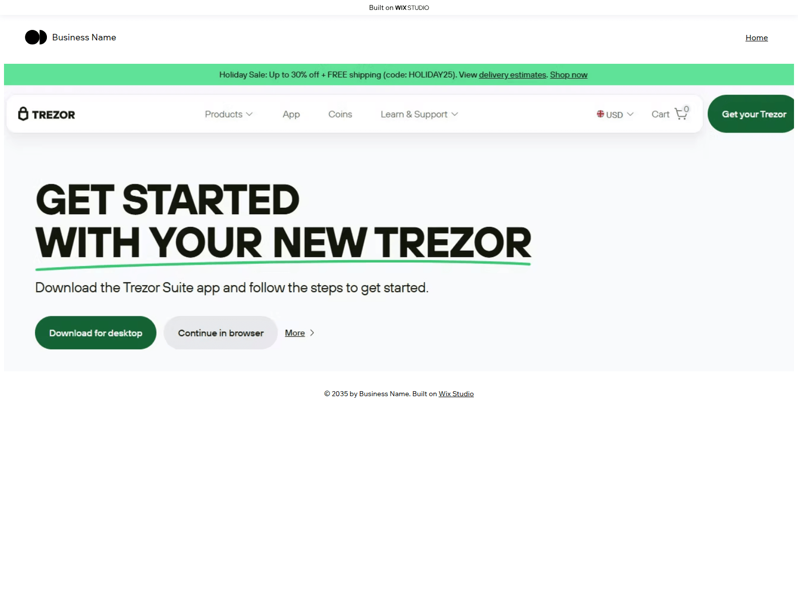 Screenshot of suitesapps-trezrr.wixstudio.com