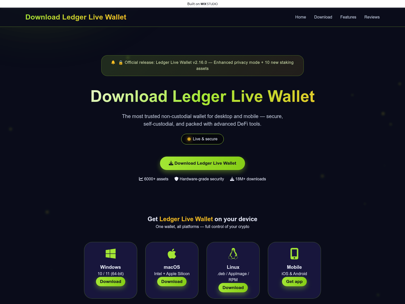Screenshot of desktopen-ldger.wixstudio.com