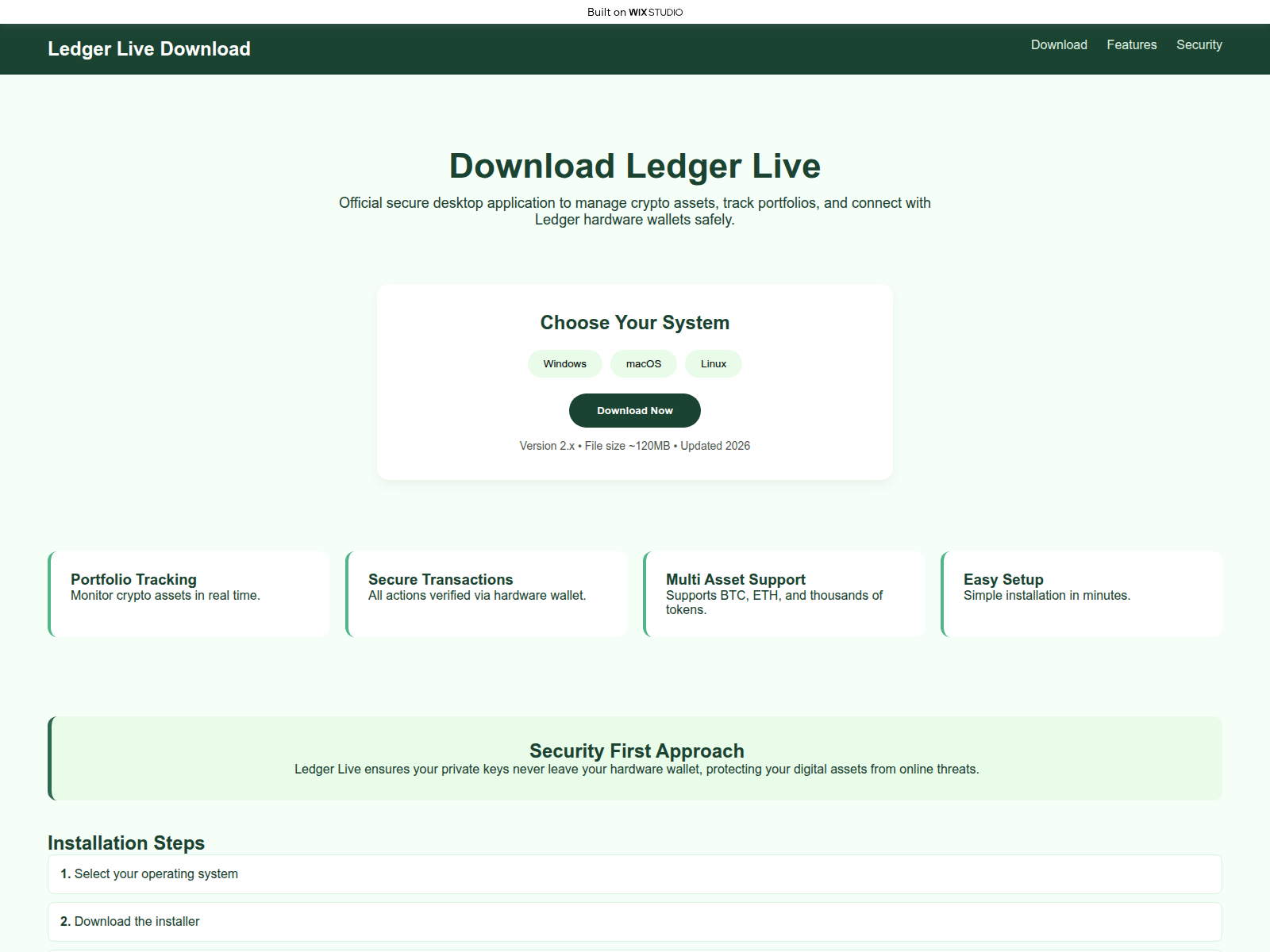 Screenshot of desktop-download.wixstudio.com