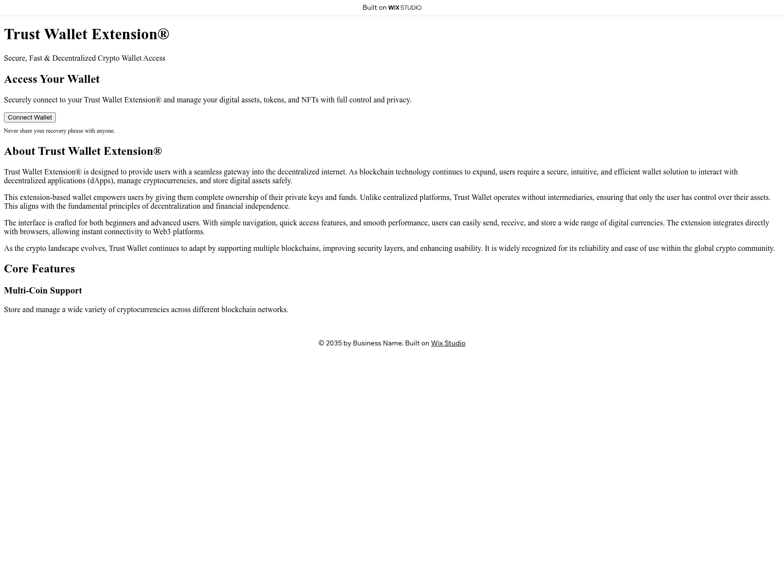 Screenshot of extnsion-us.wixstudio.com