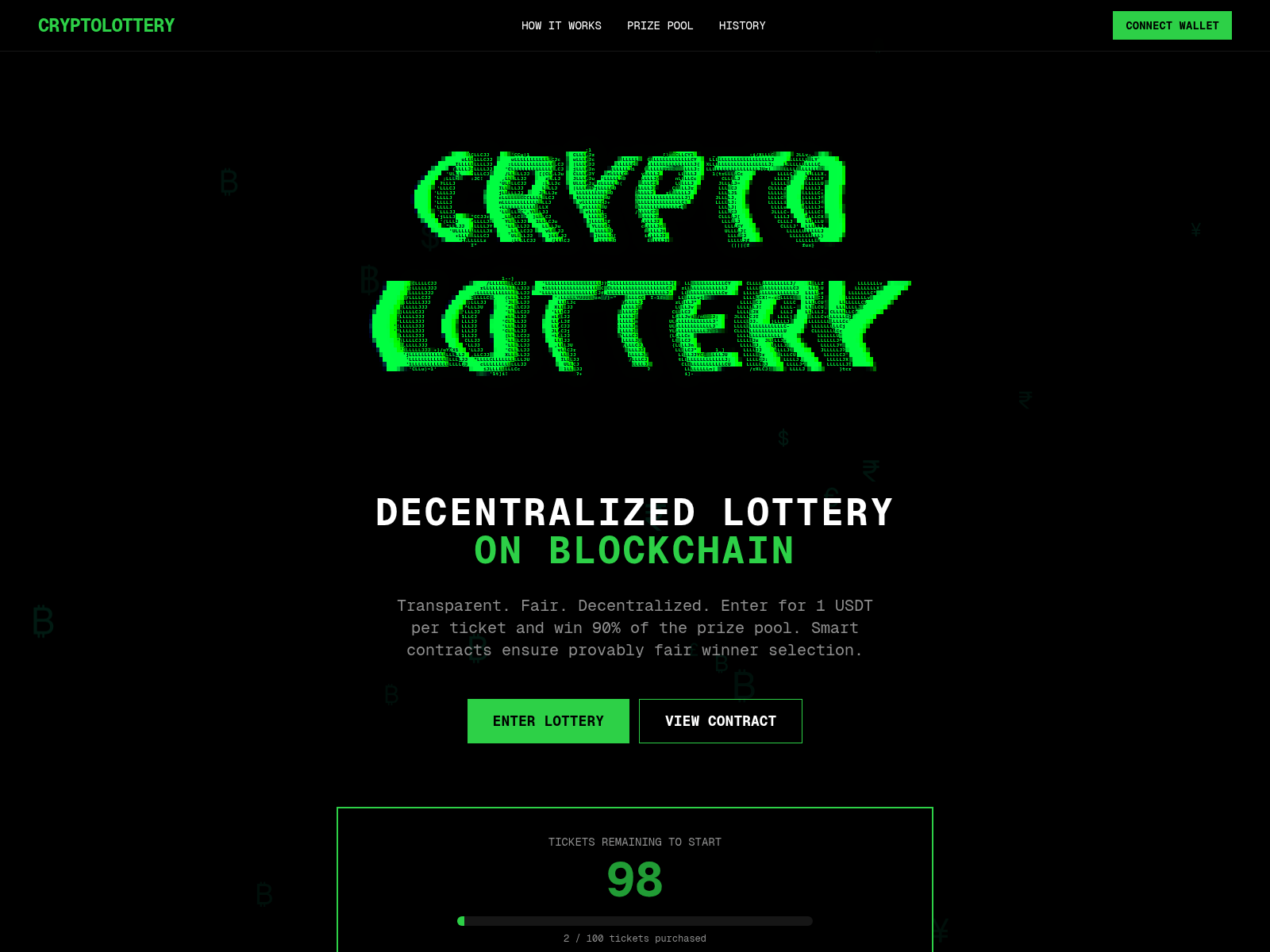 Screenshot of cryptolottery.io