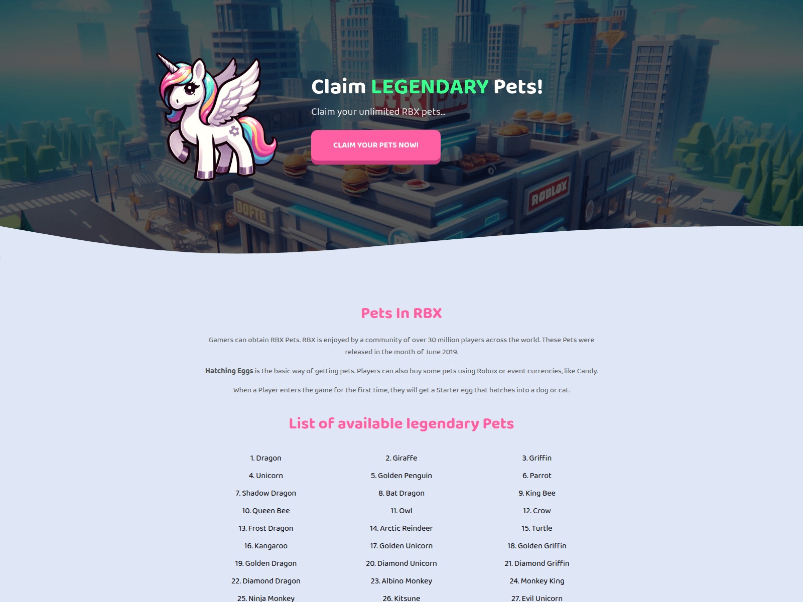 Screenshot of www.rbxclaimpets.com