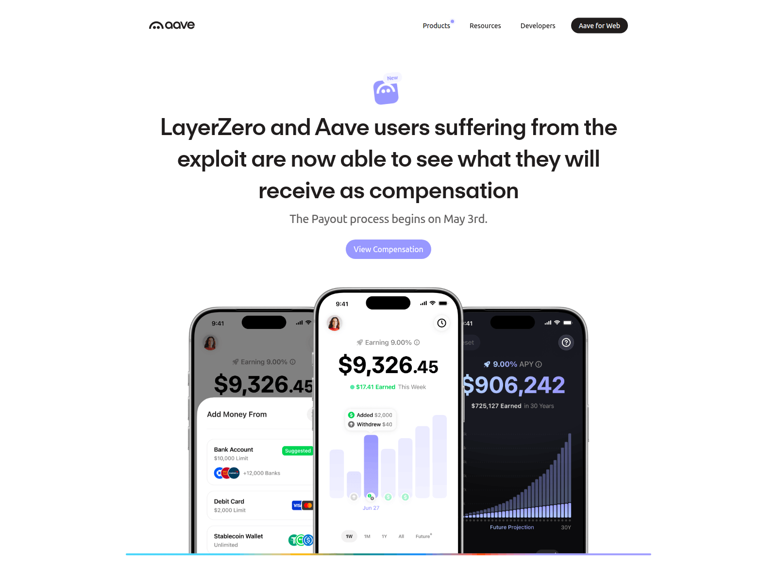 Screenshot of aave-compensation.eth.limo