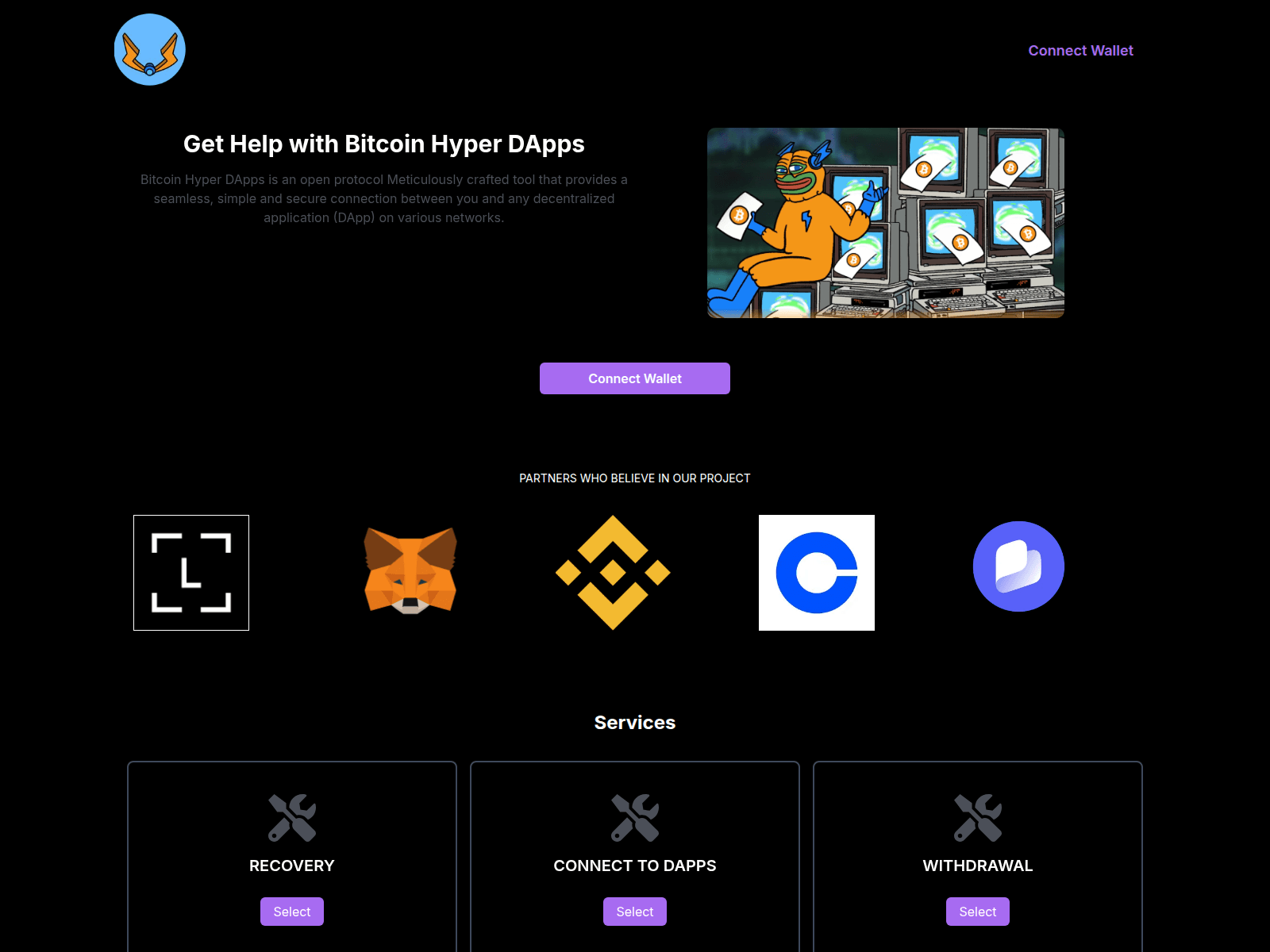 Screenshot of bitcoinhyperdapps.pages.dev