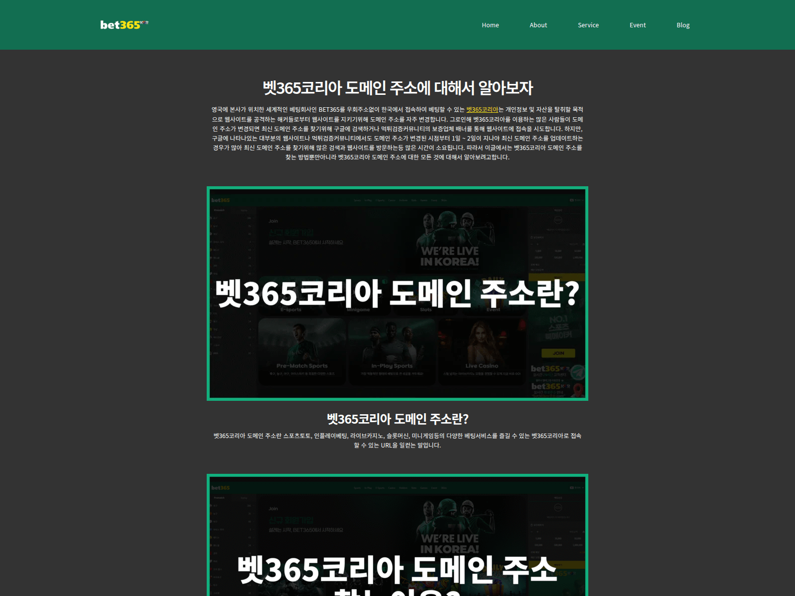 Screenshot of bet365korea.org