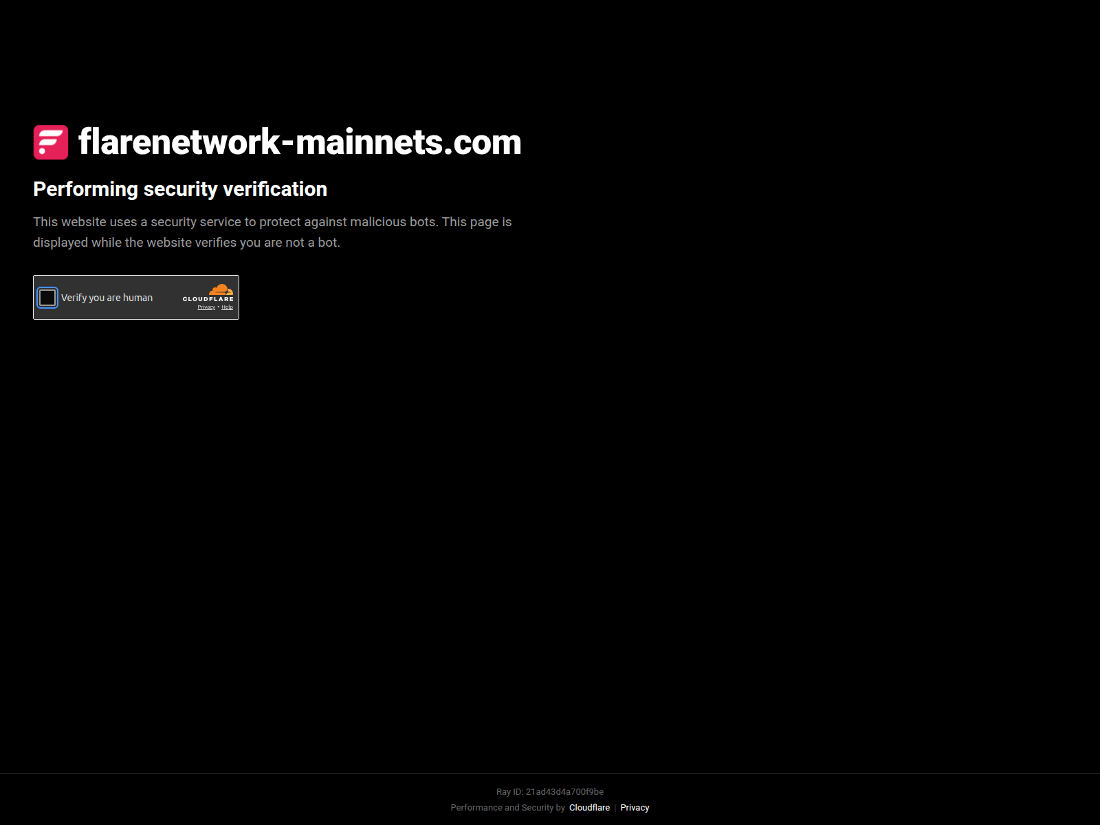 Screenshot of flarenetwork-mainnets.com