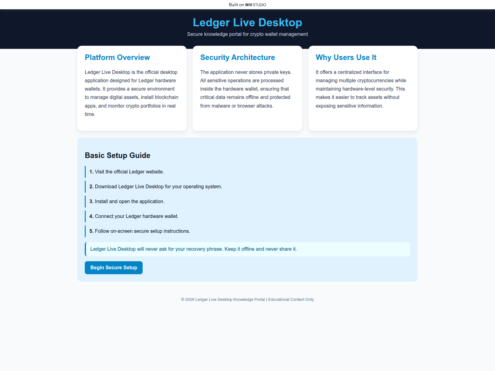 Screenshot of knowledge-desktop.wixstudio.com