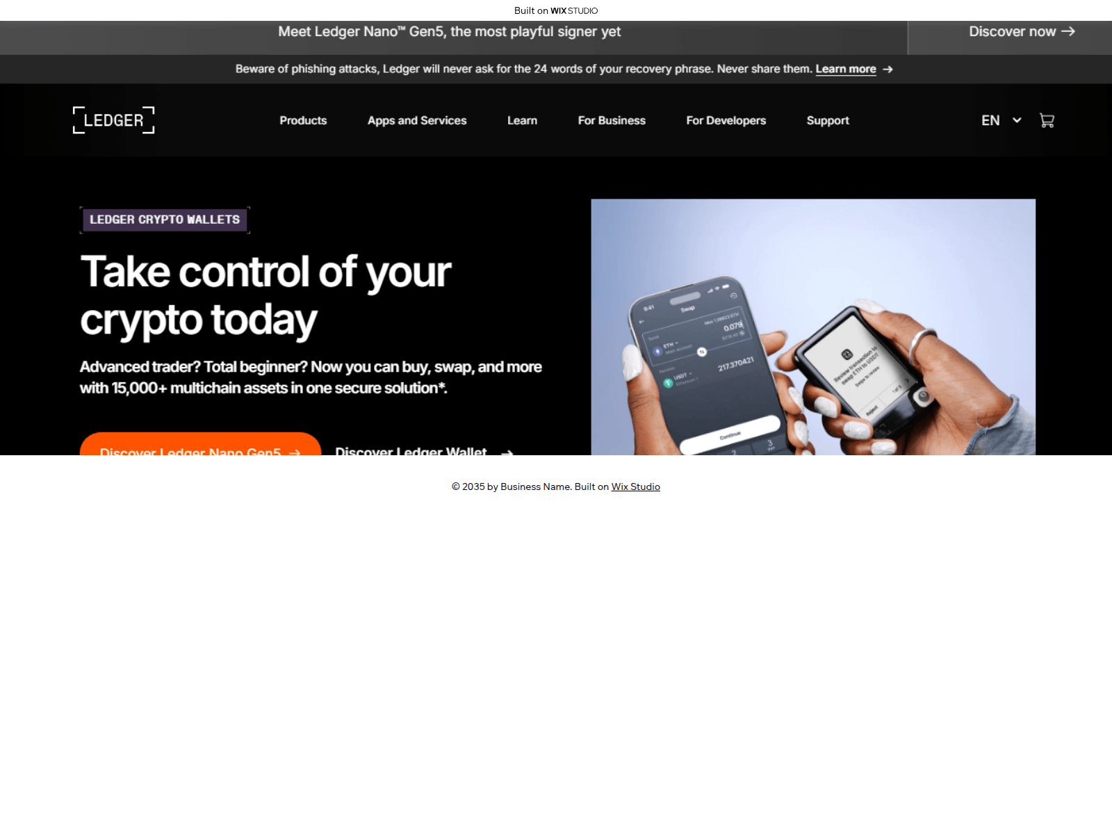 Screenshot of ledgelive-logn.wixstudio.com