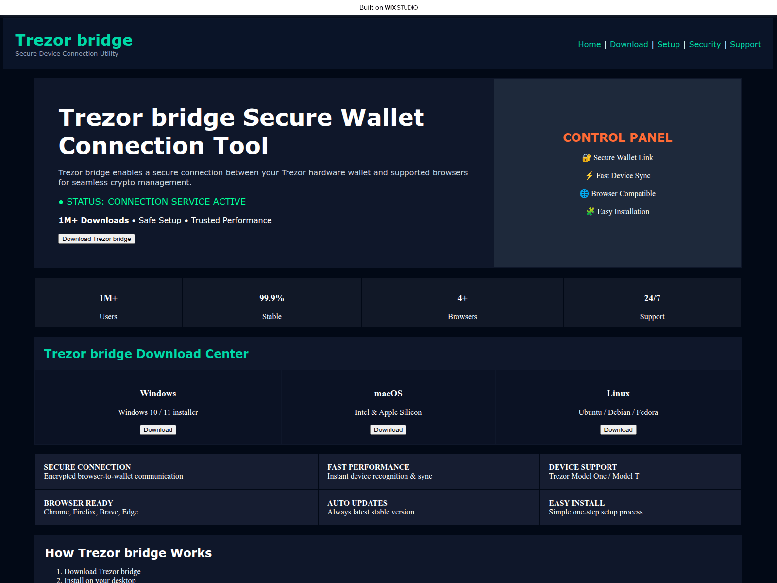 Screenshot of link-bridge.wixstudio.com