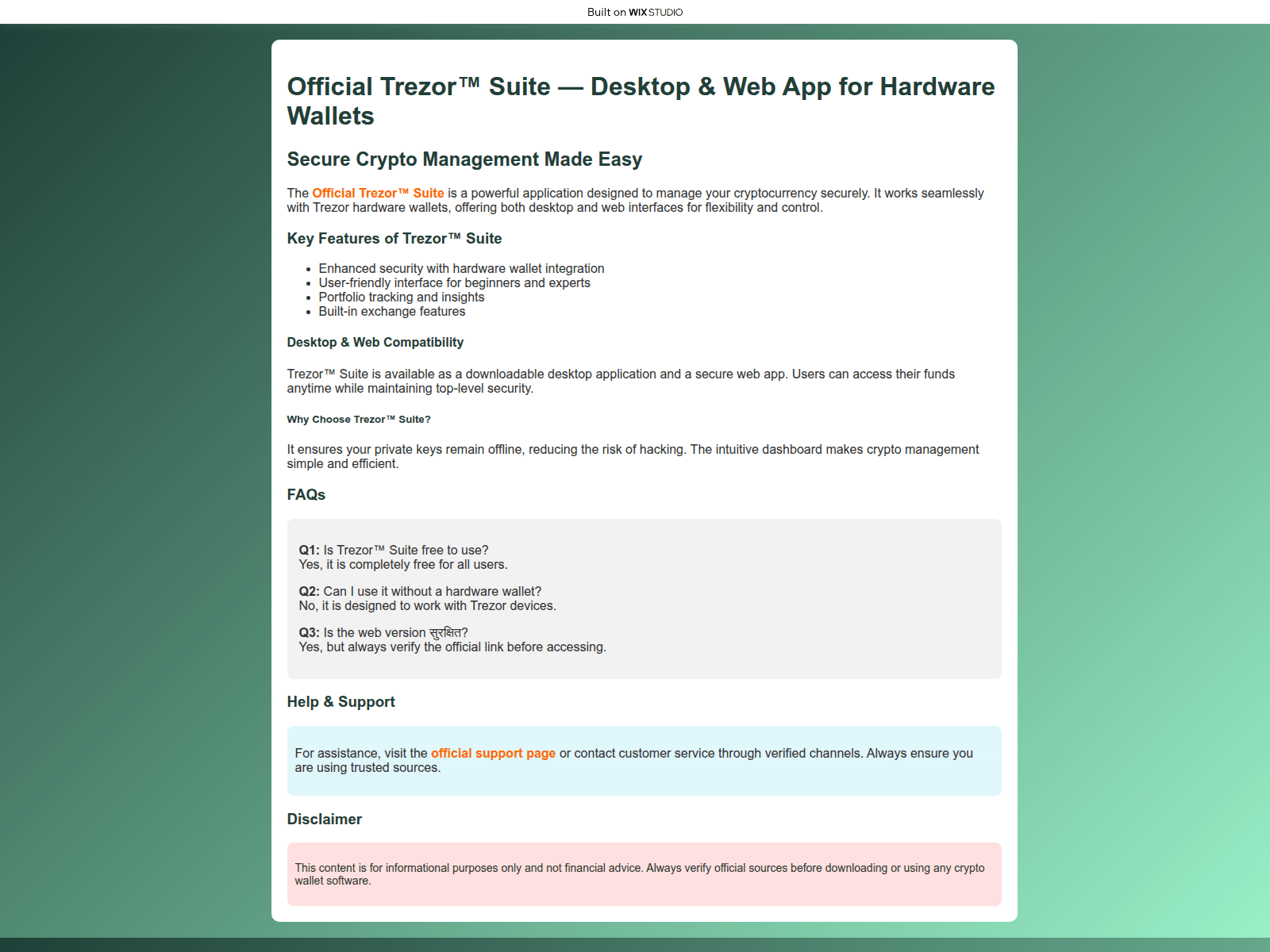 Screenshot of appstart-terzor.wixstudio.com