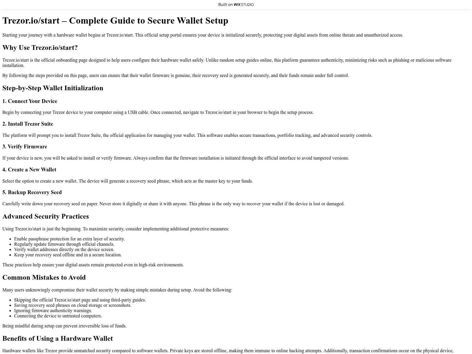 Screenshot of trexo-started.wixstudio.com