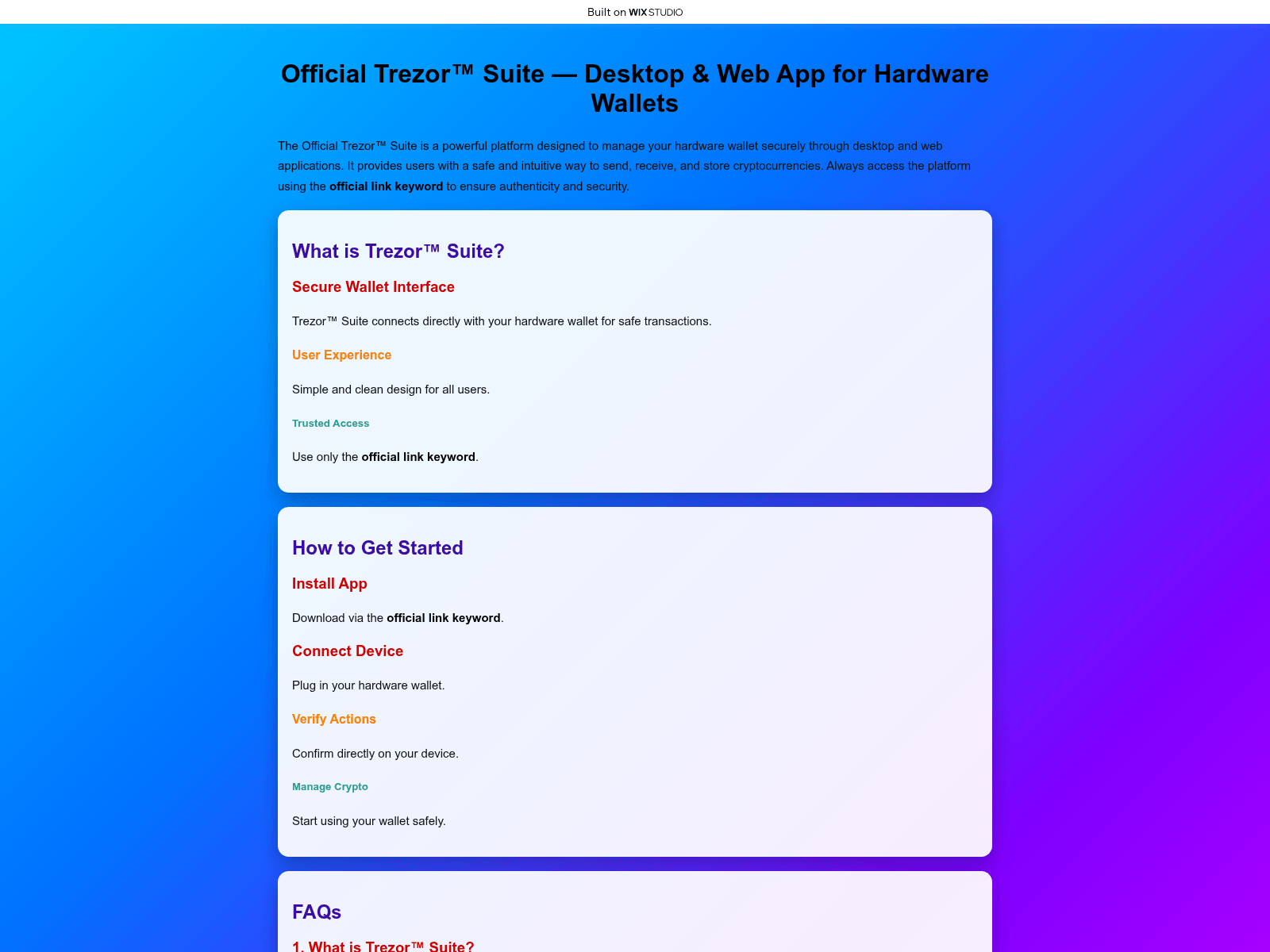 Screenshot of trexor-suiteapp.wixstudio.com