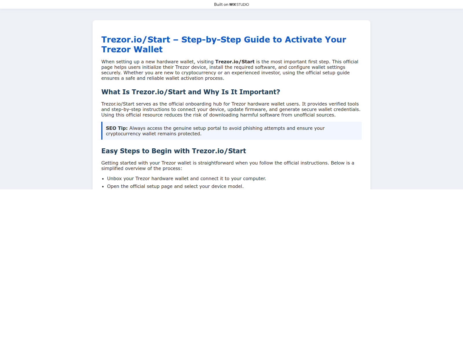 Screenshot of get-trexiro-eng.wixstudio.com
