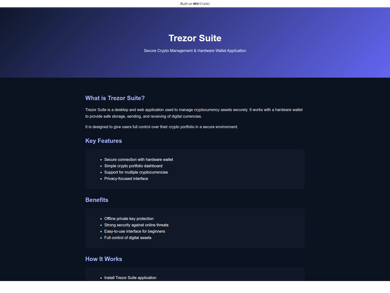 Screenshot of suiteapp-trexor-en.wixstudio.com