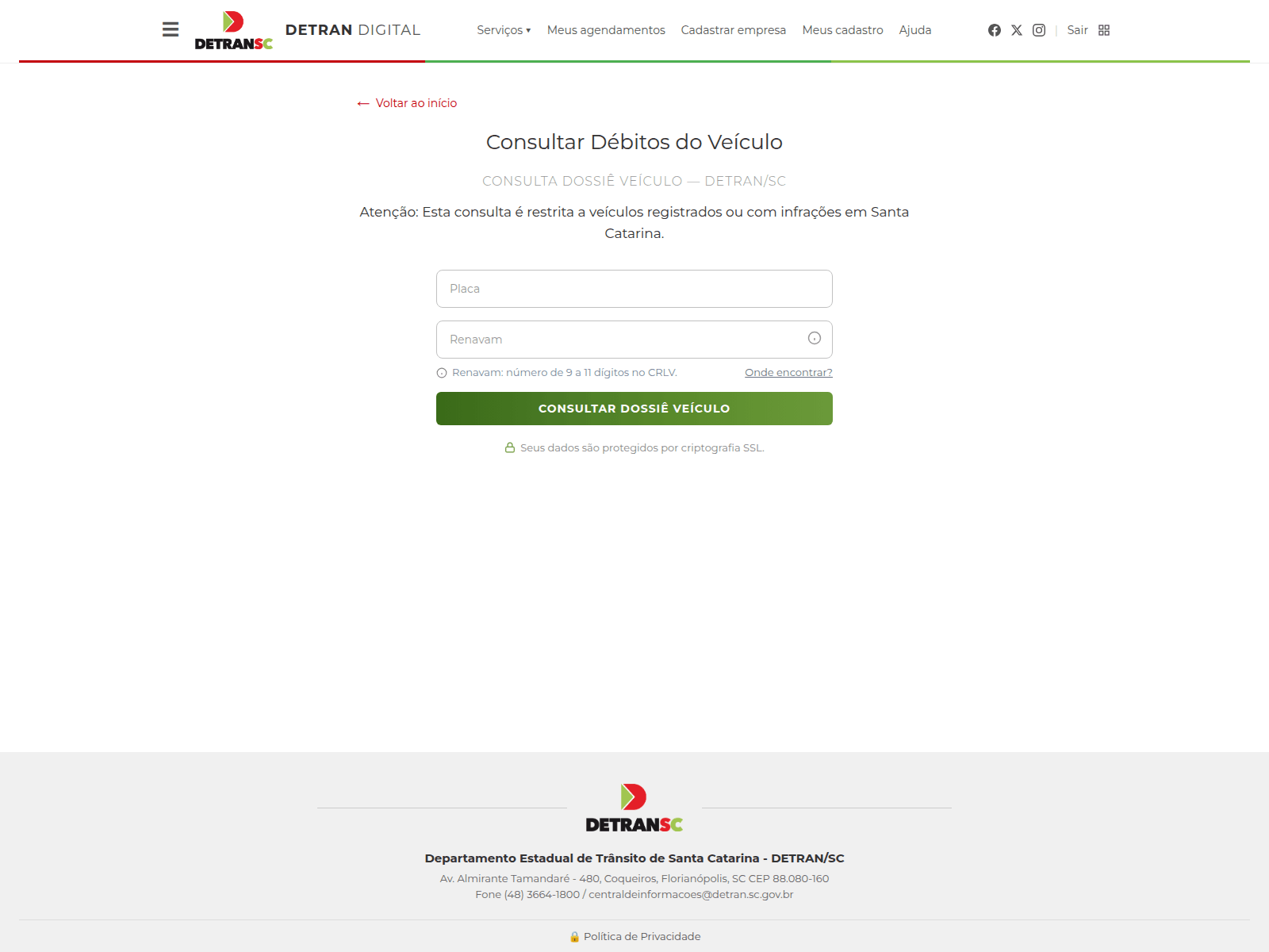 Screenshot of portalveiculares-sc.com