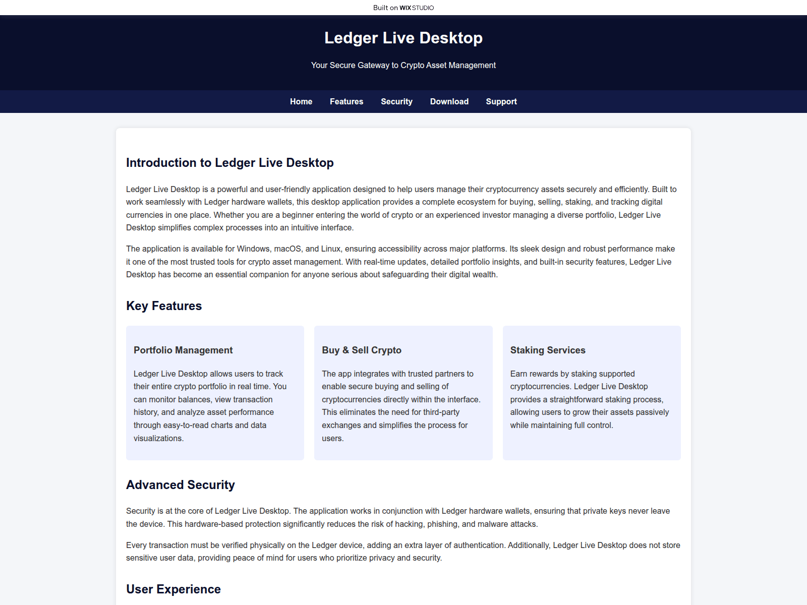 Screenshot of desktop-en-ldger.wixstudio.com