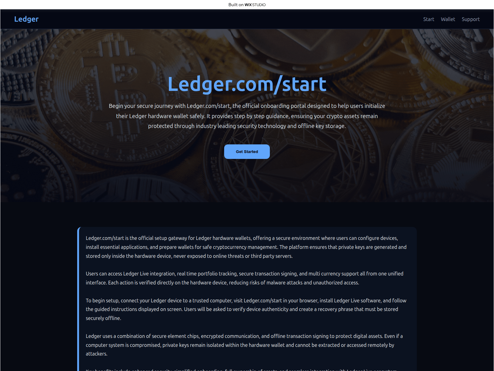 Screenshot of en-appstart.wixstudio.com