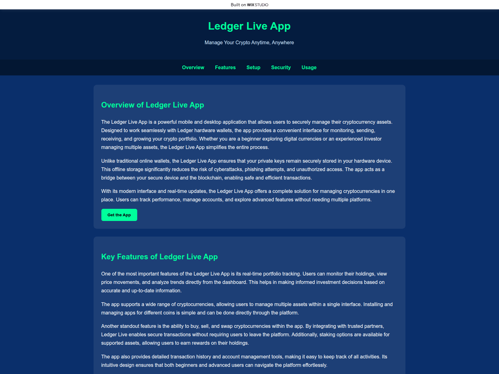 Screenshot of livewalet-ldger.wixstudio.com
