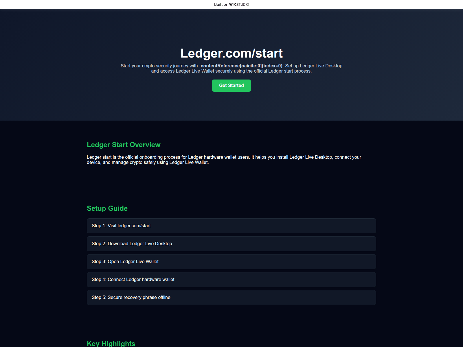 Screenshot of startio-ledgrapp.wixstudio.com