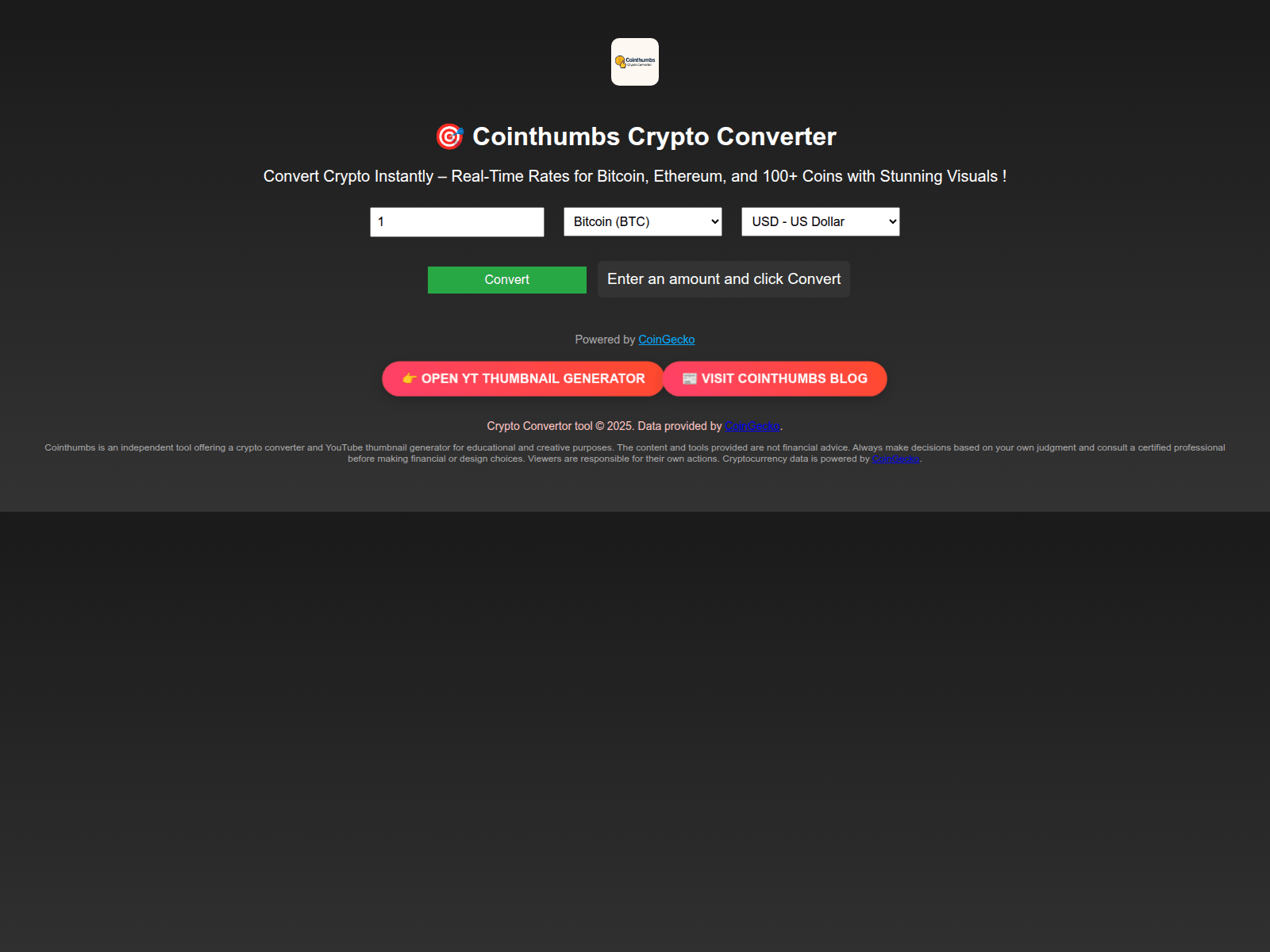 Screenshot of cointhumbs.pages.dev