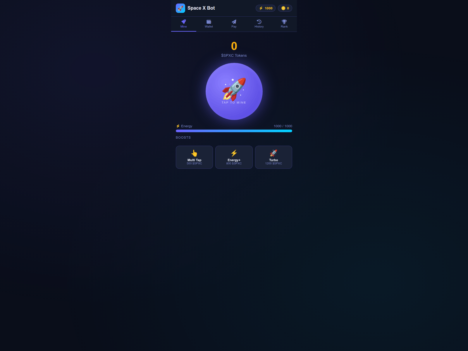 Screenshot of space-x-bot.pages.dev