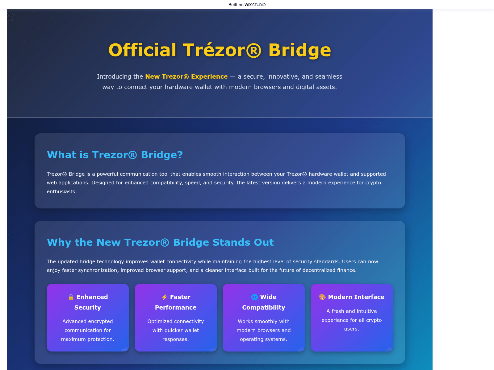Screenshot of bridgees-cloud.wixstudio.com