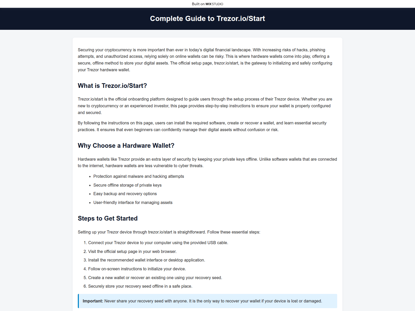 Screenshot of introappfaq.wixstudio.com