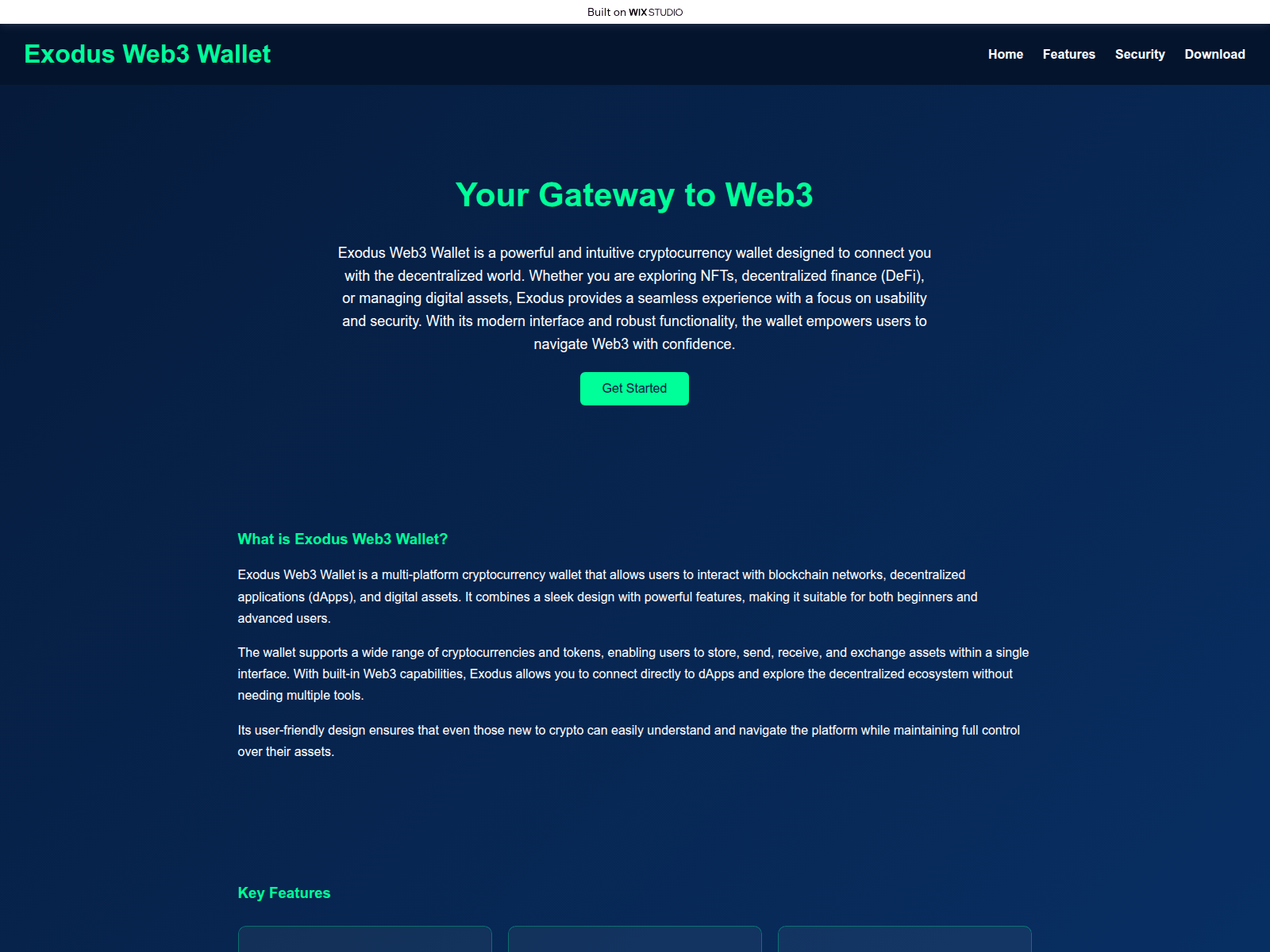 Screenshot of page-exo-en.wixstudio.com