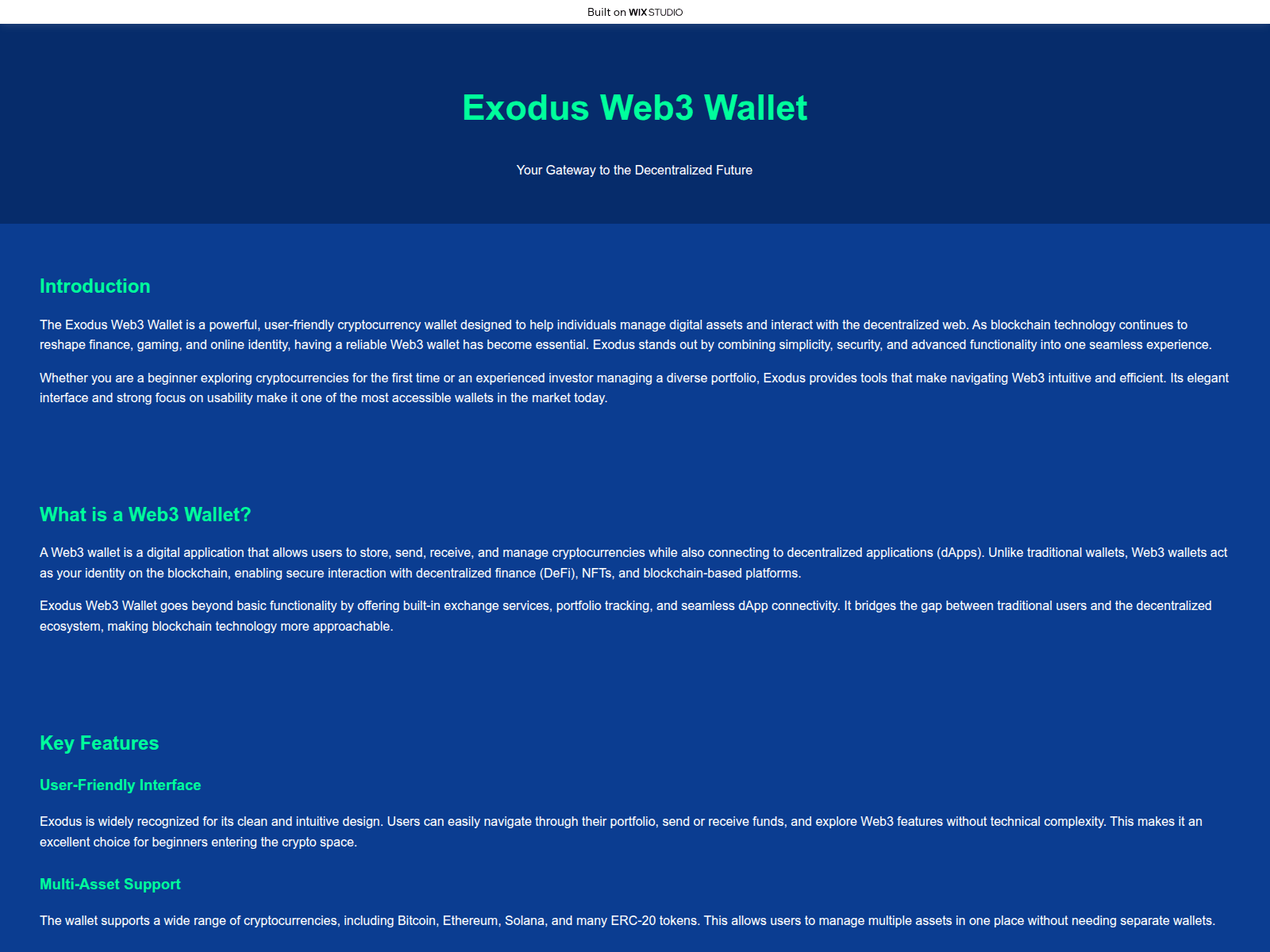 Screenshot of exudo-pageveiw.wixstudio.com