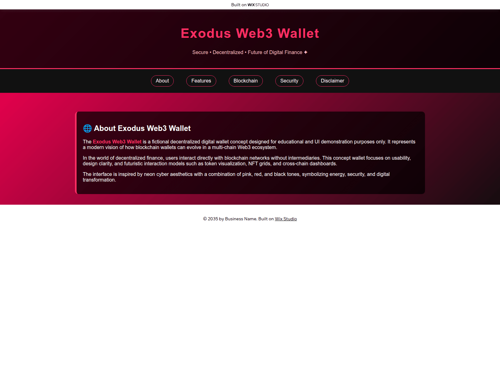 Screenshot of home-exodasweb.wixstudio.com