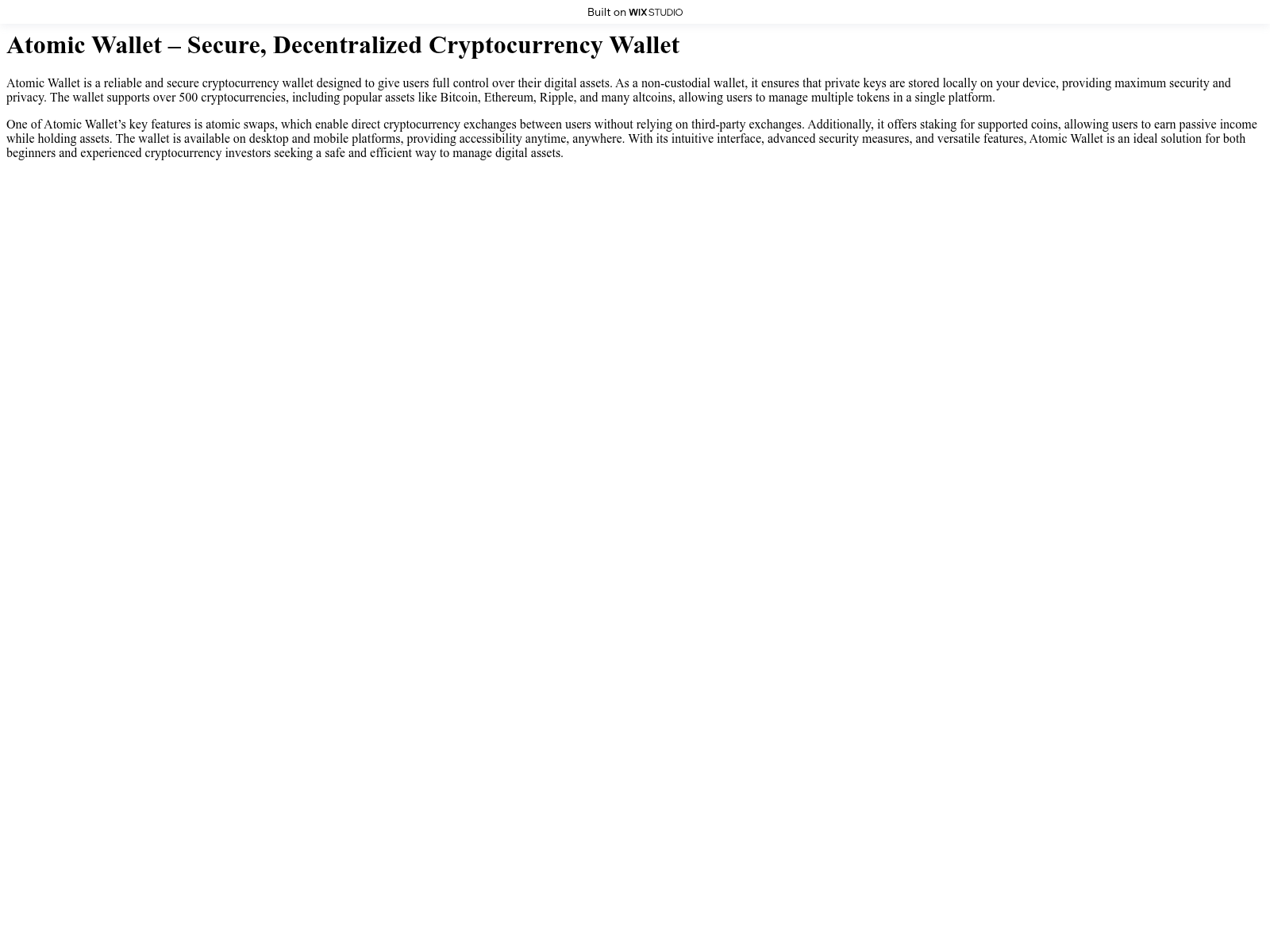 Screenshot of myatomic.wixstudio.com