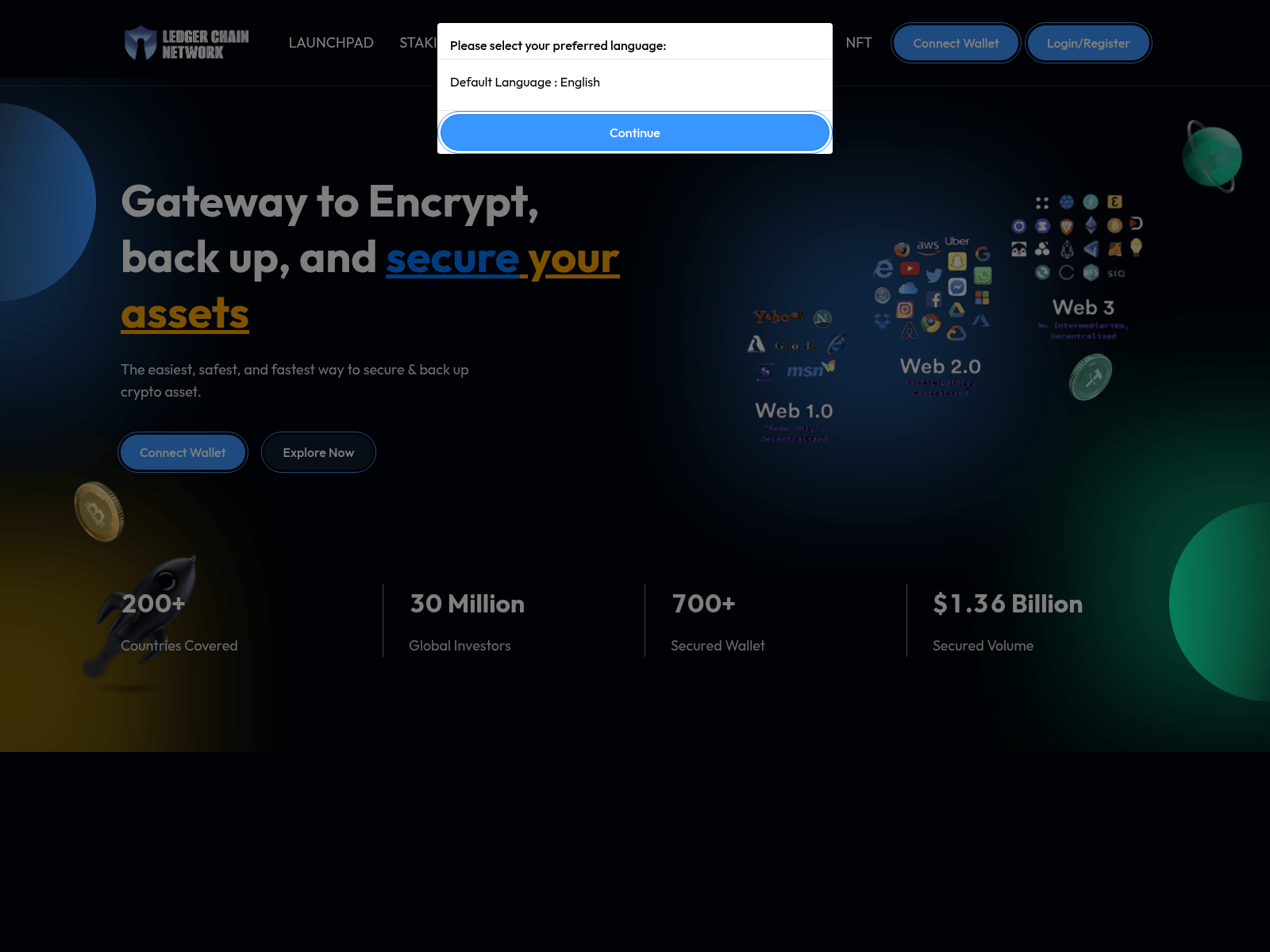 Screenshot of www.ledgerweb3.0chainvault.live