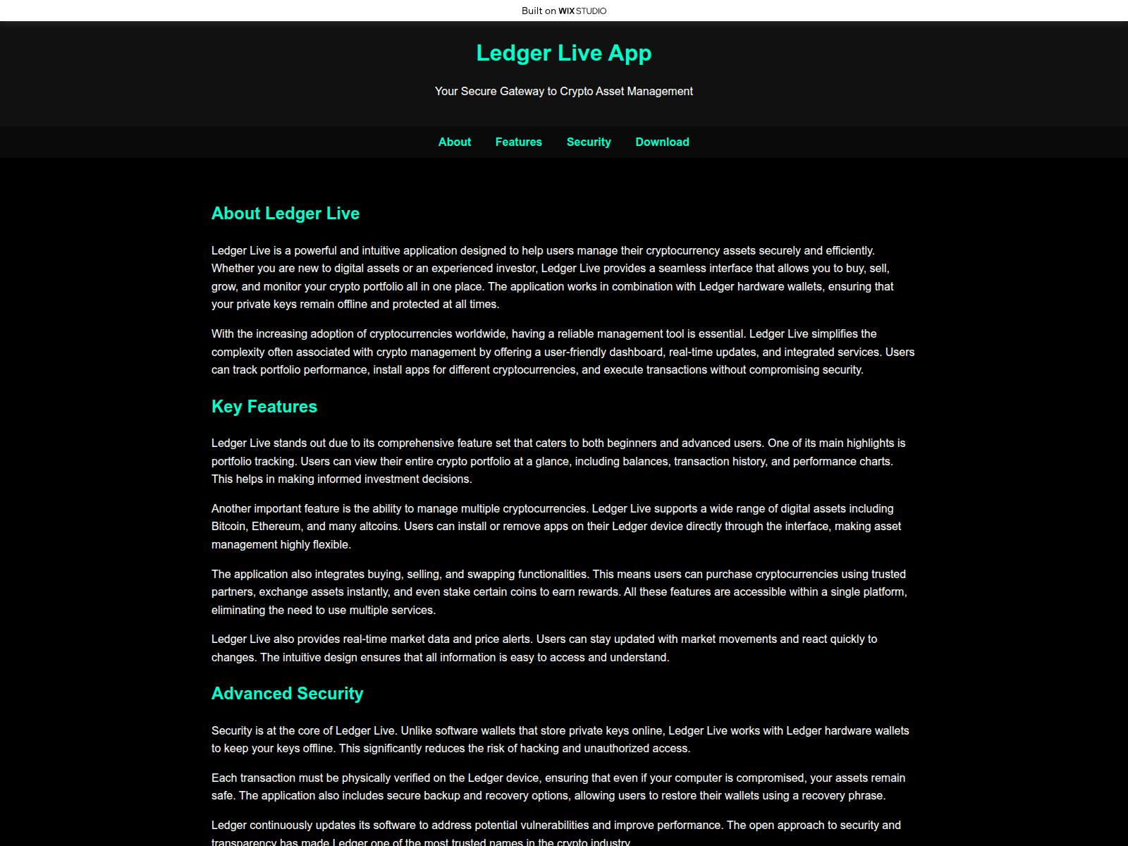 Screenshot of starting-liveapp.wixstudio.com
