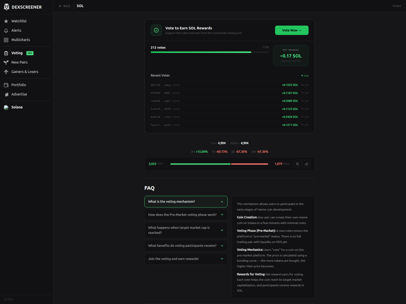 Screenshot of vote.deexscreener.fun