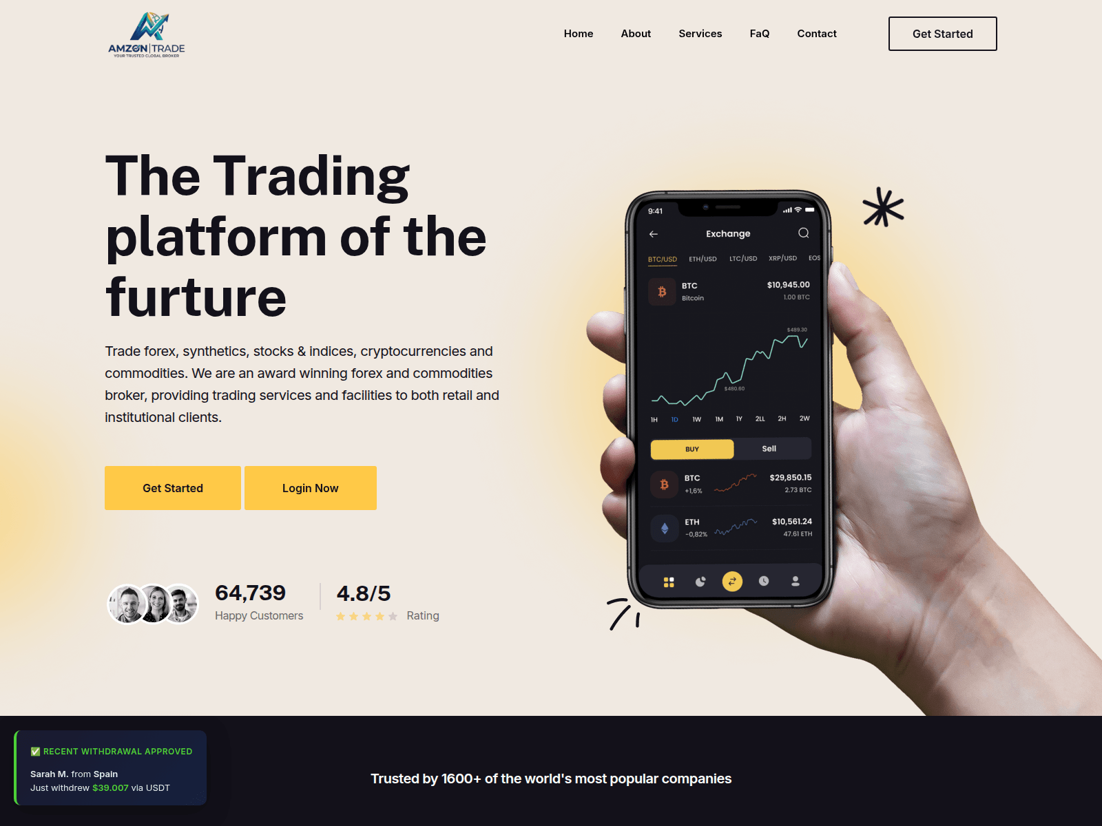 Screenshot of amzontrade.com