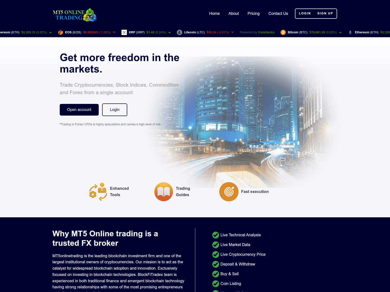 Screenshot of mt5onlinetrading.us