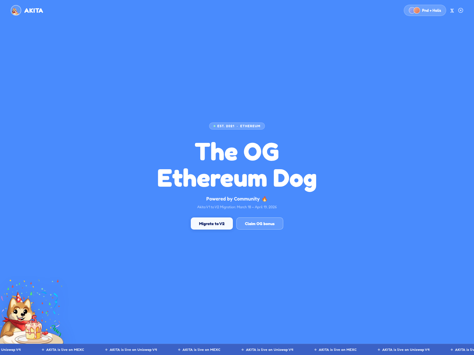 Screenshot of akitaredeem.live