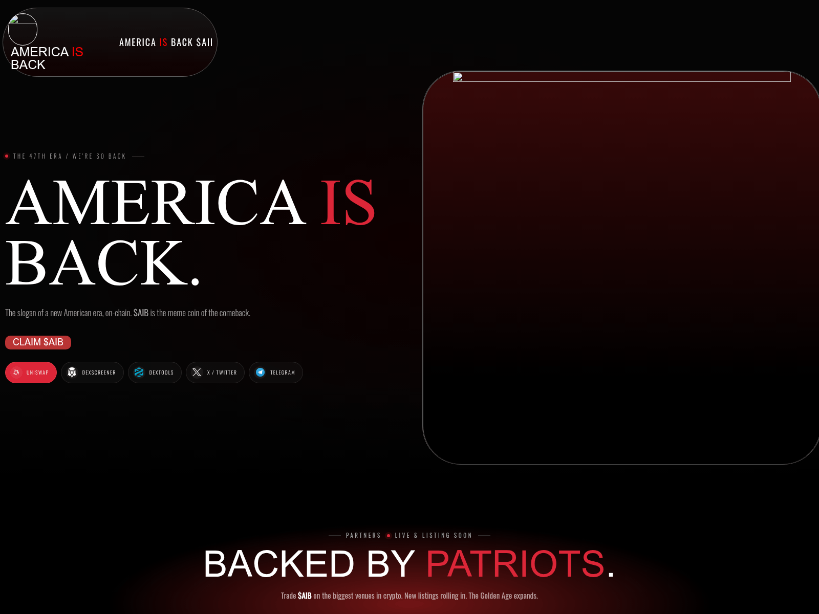 Screenshot of americaisback.live