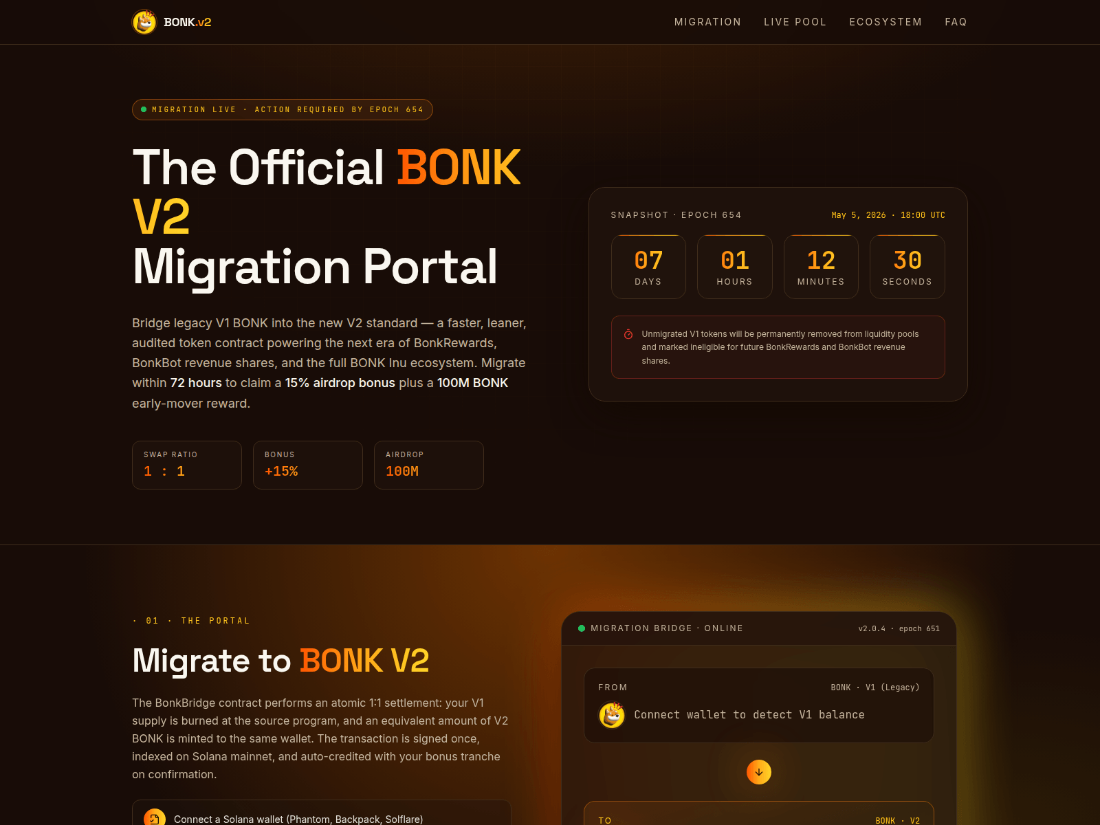 Screenshot of bonkmigrate.com