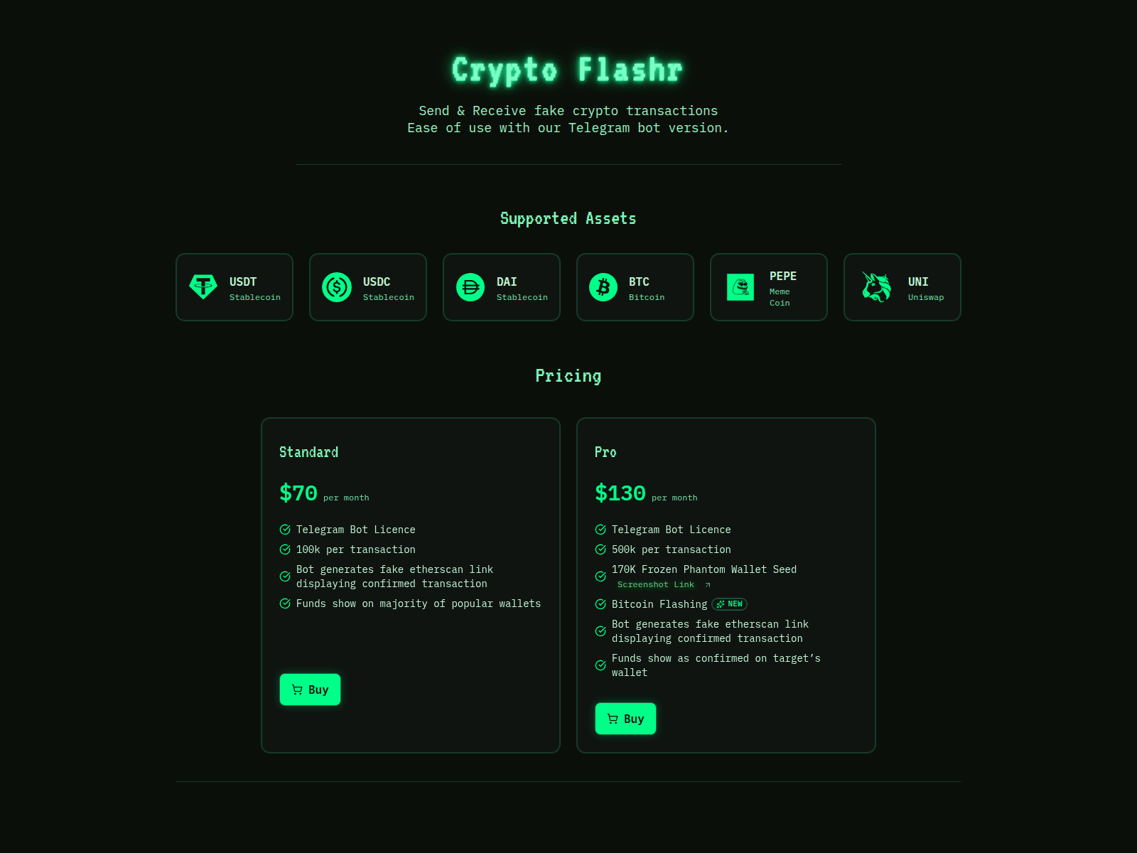 Screenshot of cryptoflashr.org