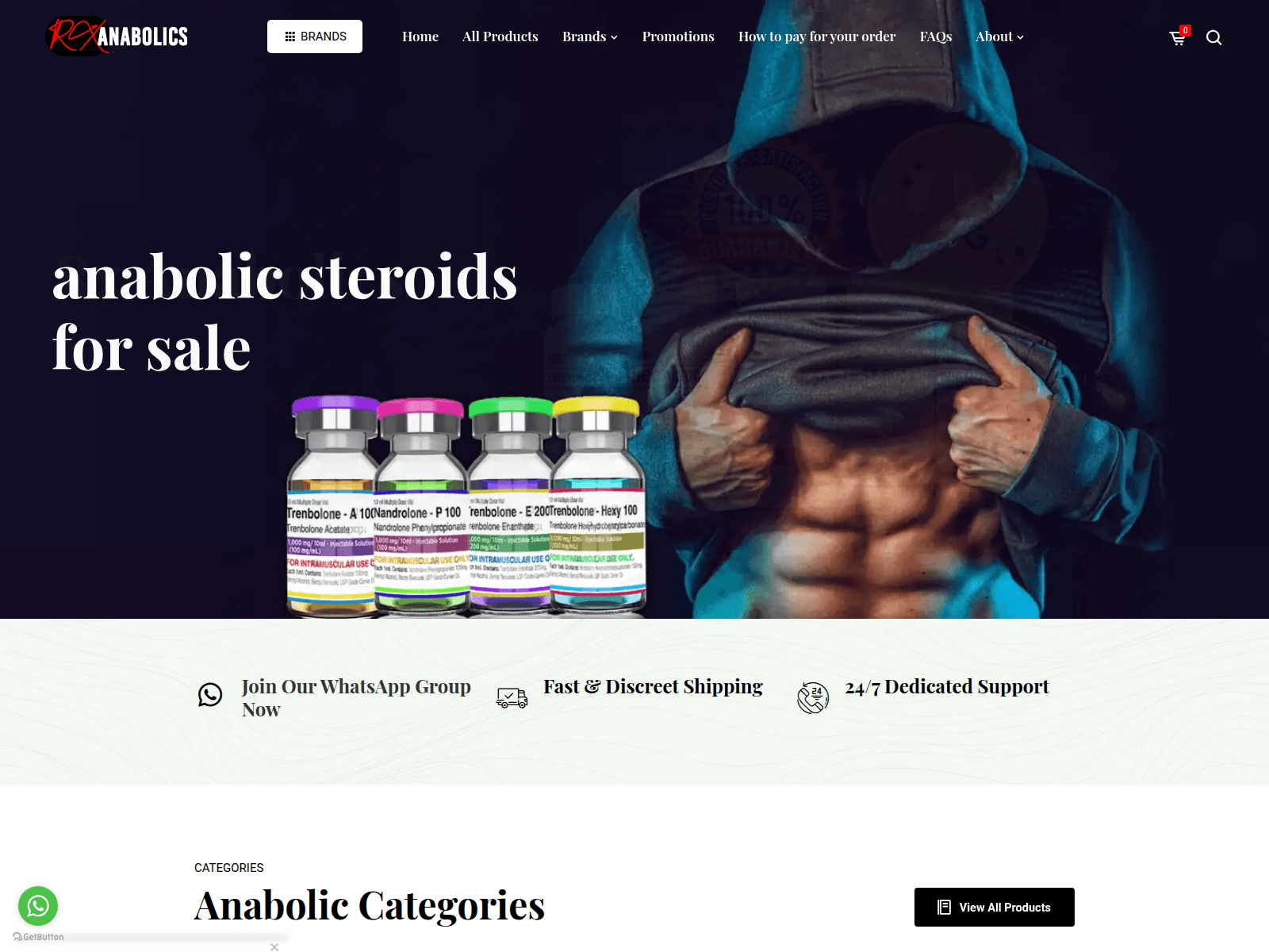 Screenshot of rxanabolics.info