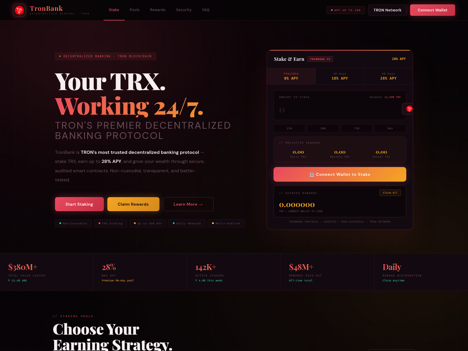 Screenshot of tronbank.finance