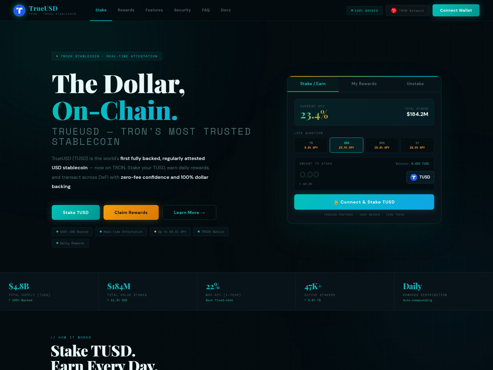 Screenshot of trueusd.finance