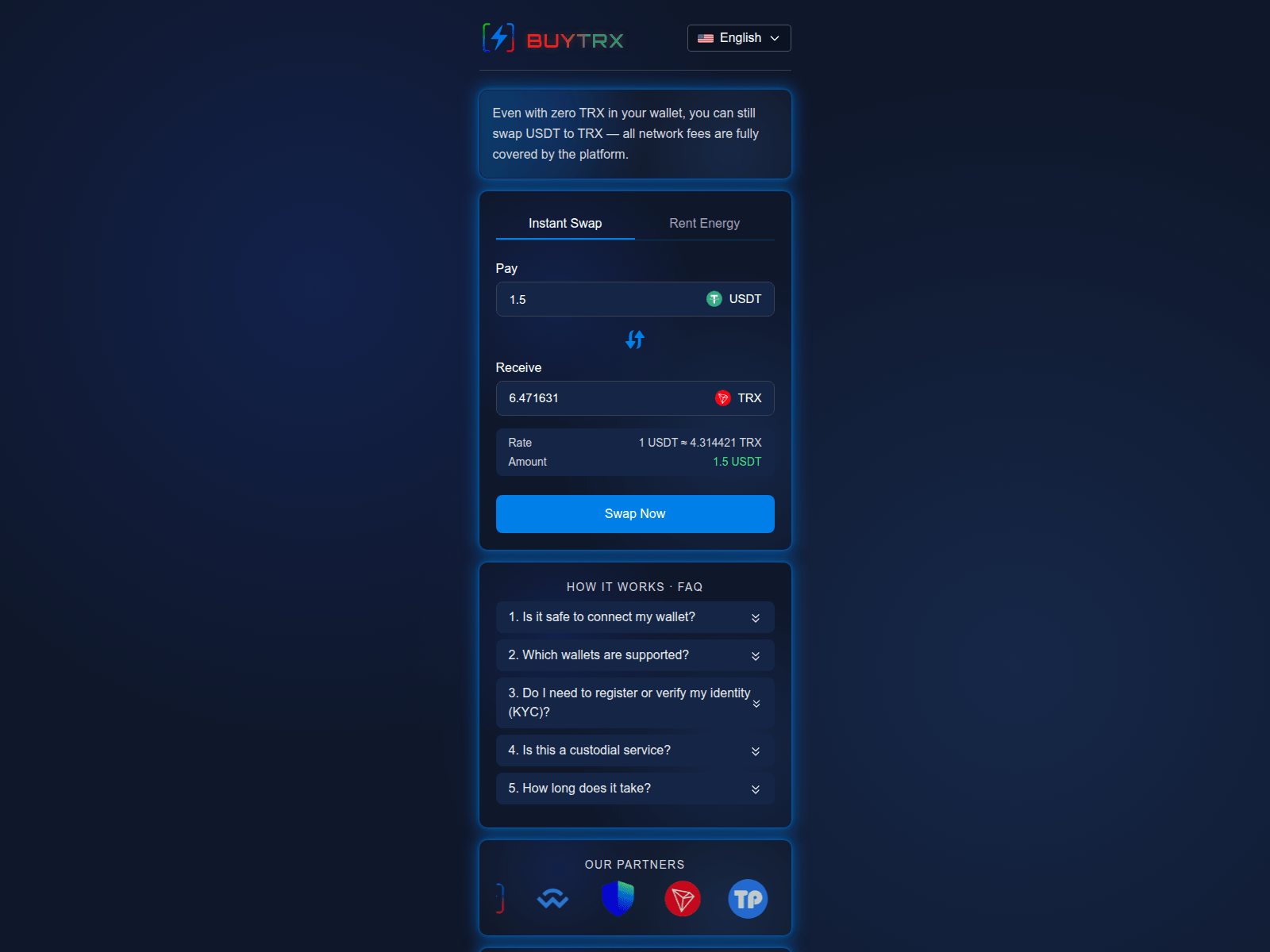 Screenshot of buytrx.ws