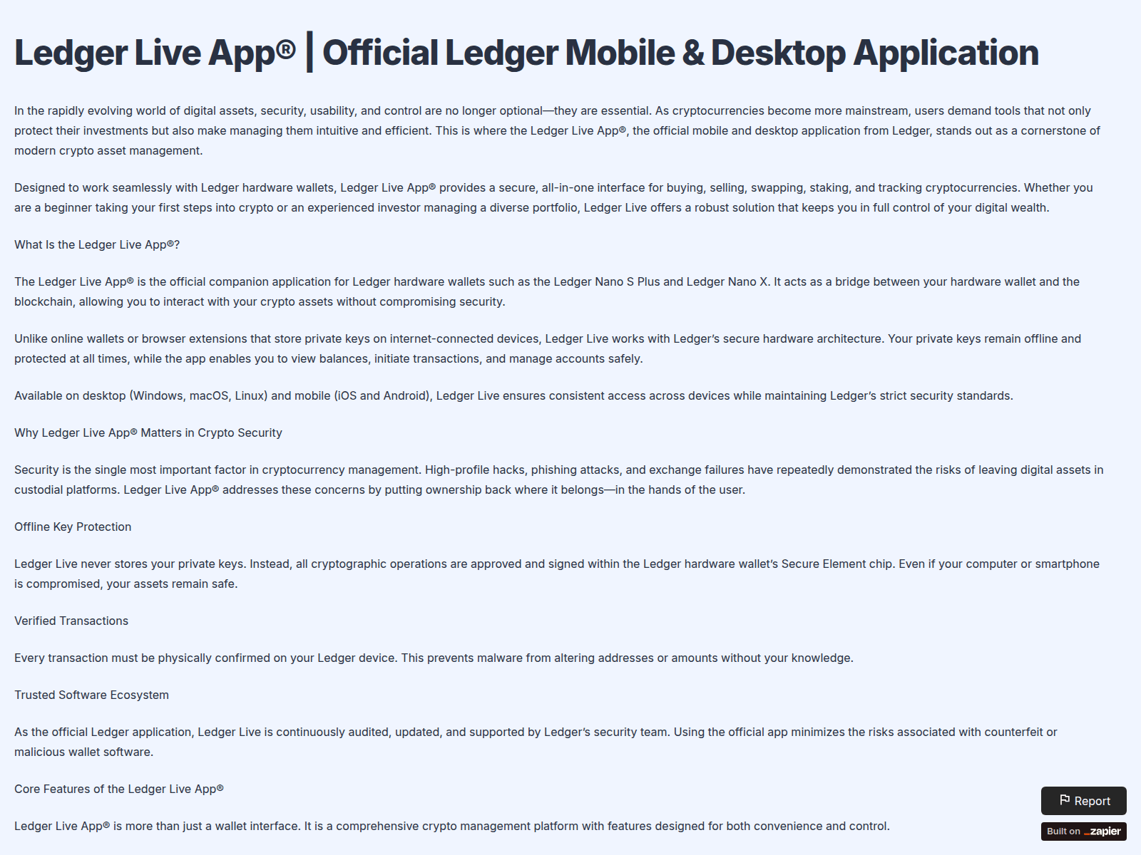 Screenshot of livewalet-ldgr.zapier.app