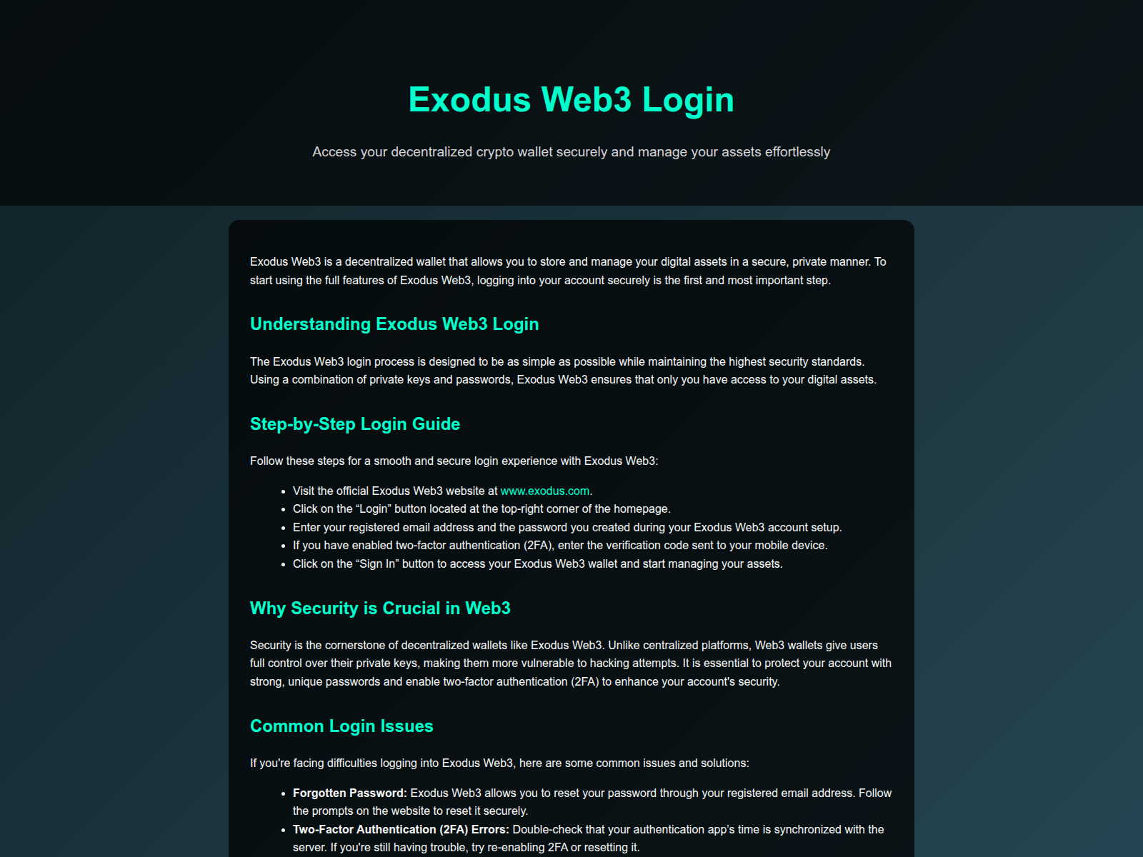 Screenshot of exodesweb3-en.pages.dev