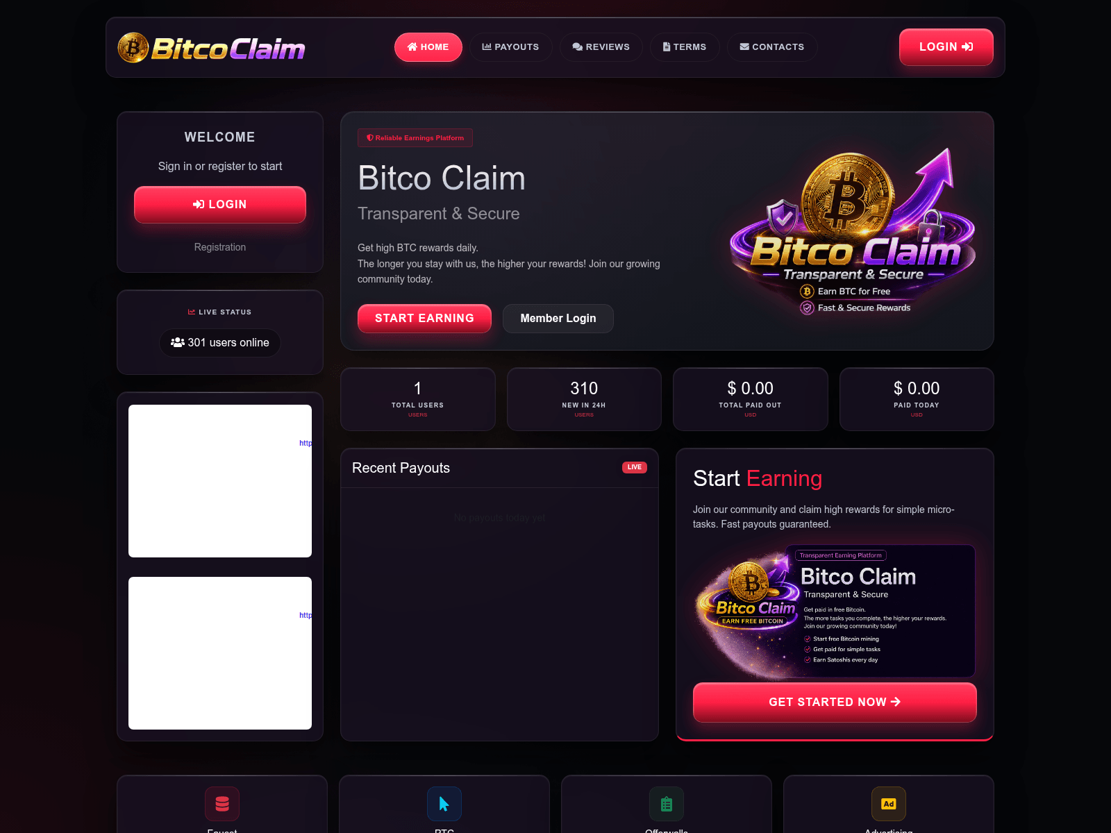 Screenshot of bitco-claim.com